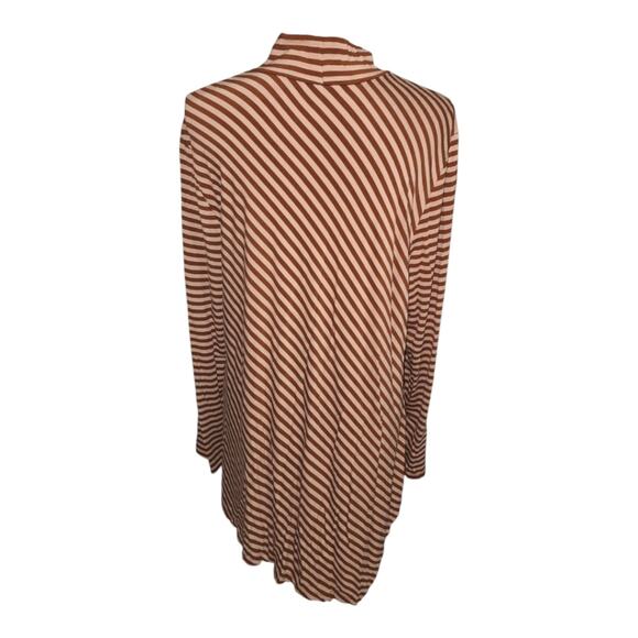 Chico's Spicy Mustard Striped Long Sleeve Super Soft Mock Turtleneck Top 3 XL - Picture 4 of 6